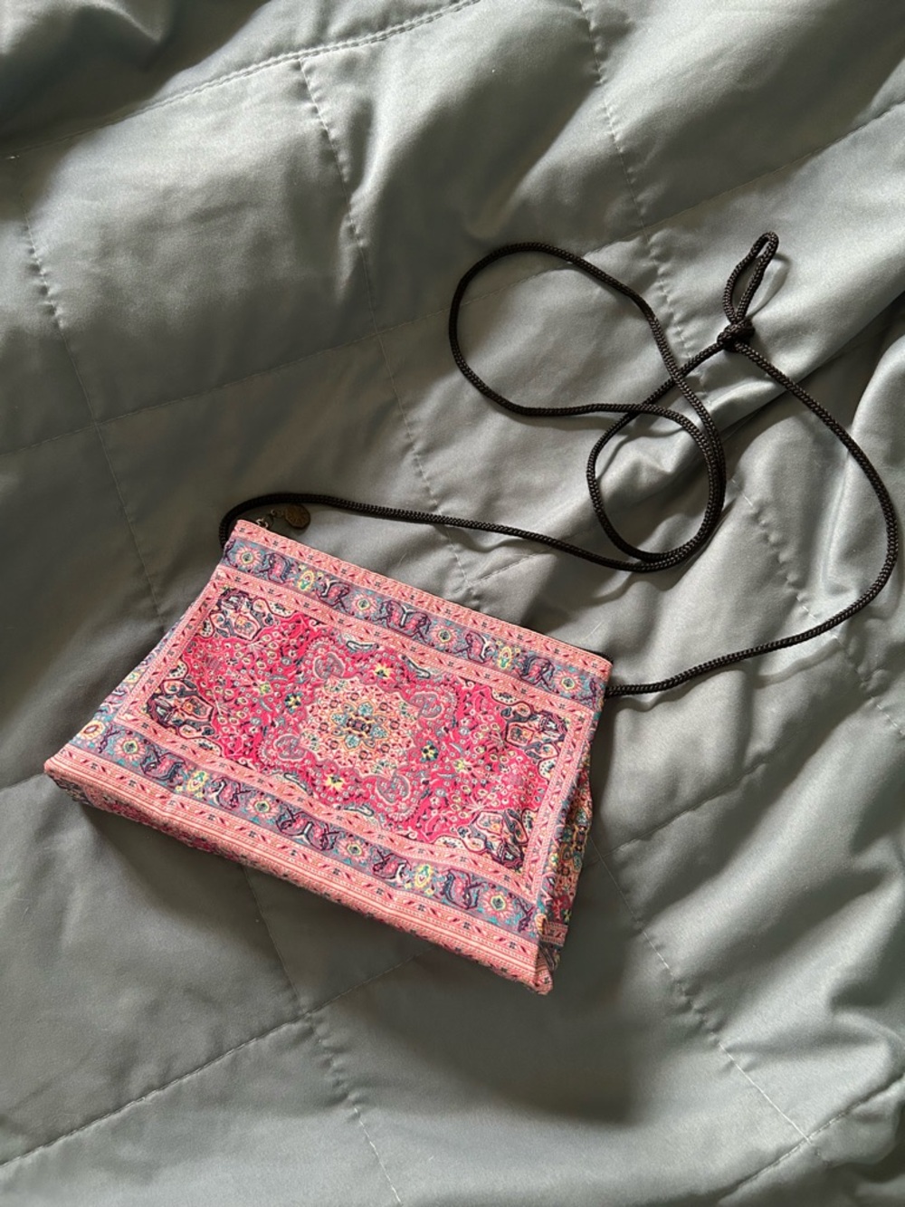 Pink Patterned Crossbody Bag - Lightweight Women’s Shoulder Bag